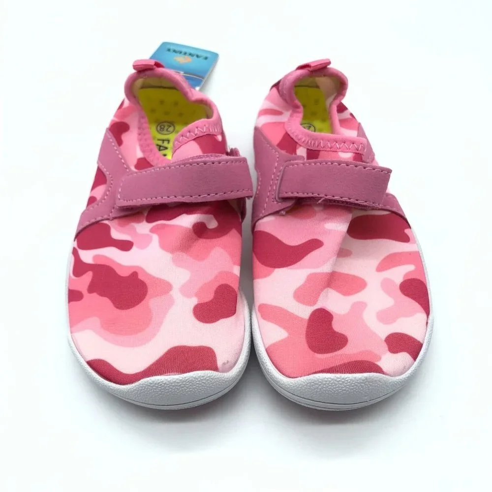 Fantiny Toddler Girls Water Shoes Hook & Loop Camouflage Fabric Pink 28 US 11